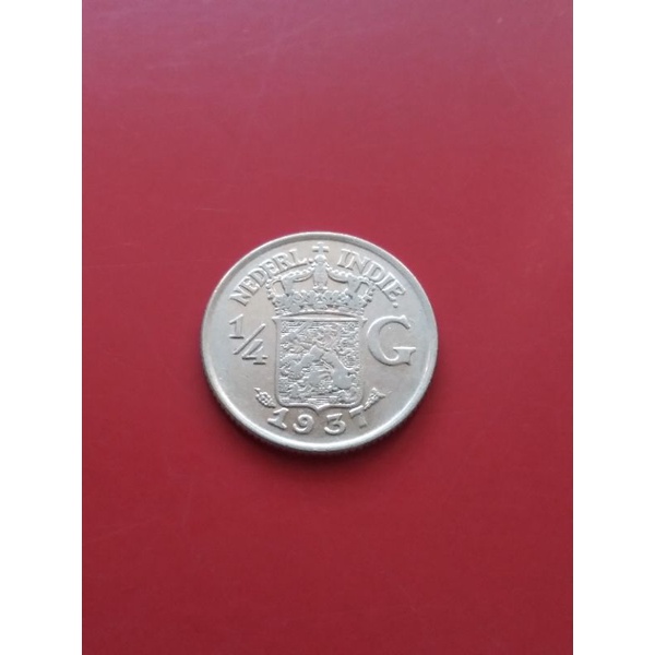 Koin Kuno 1/4 Gulden tahun 1937
