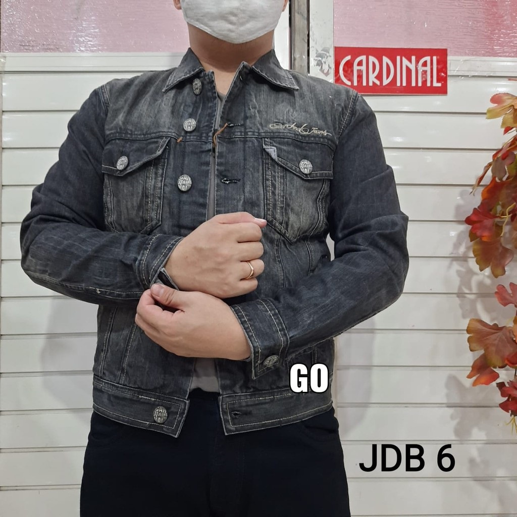 BB JDB CARDINAL JAKET JEANS Cowok Jaket Cowok Denim Jaket Kancing Pria Outdoor