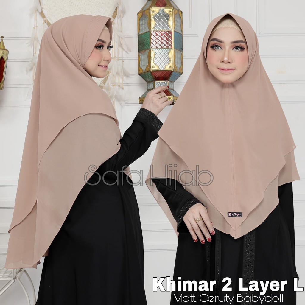 Khimar Ceruty Babydoll Jilbab khimar 2 Layer L Ceruty Babydoll Khimar Grosir Termurah Safa Hijab