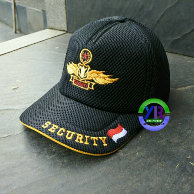 Topi Jaring Security Hitam / Topi Jala