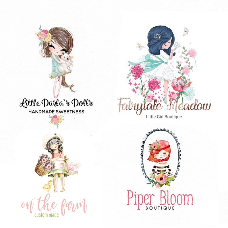 JASA BIKIN DESAIN LOGO LITTLE GIRL OLSHOP MEWAH BISNIS KEKINIAN