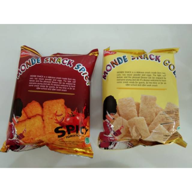 

Monde.Snack Spicy dan monde snack Gold