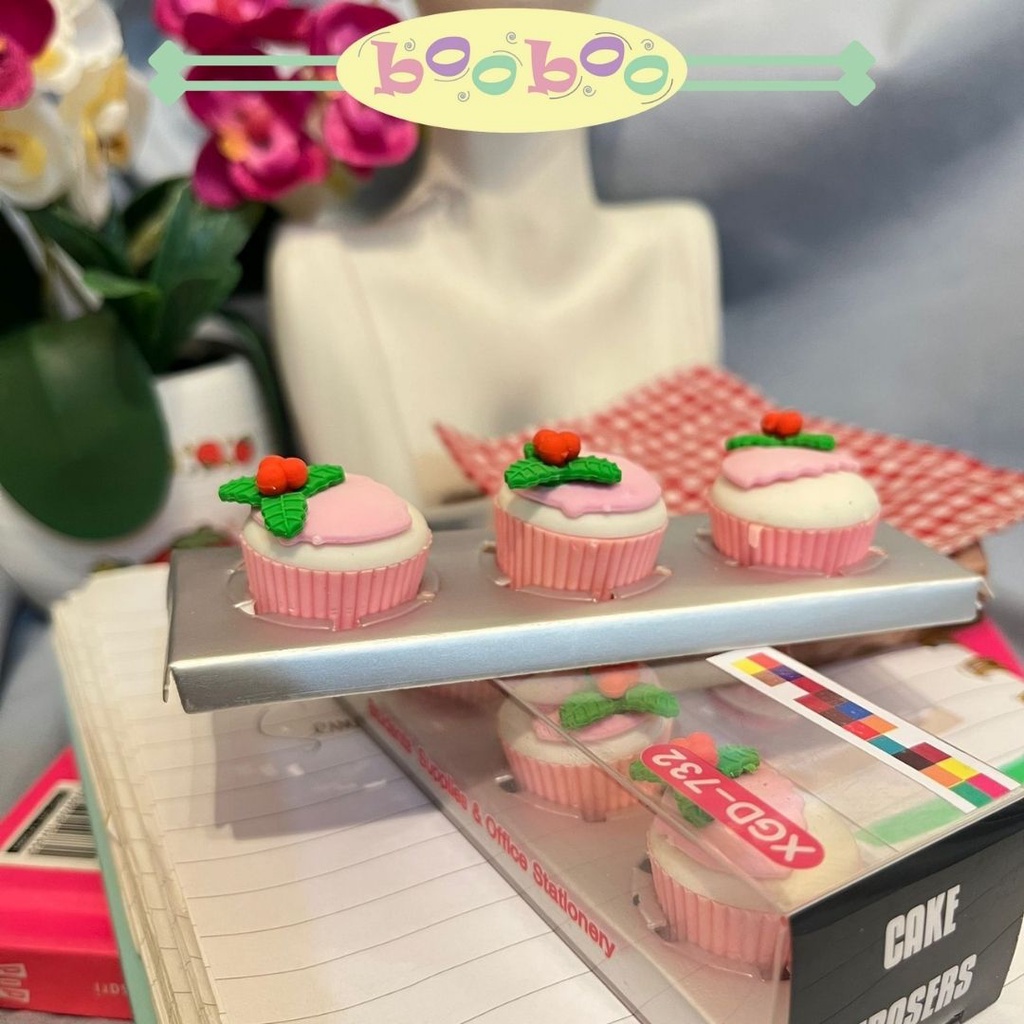 

TBB | 1 set 3 pc Penghapus pensil motif kue cupcake/ penghapus lucu souvenir