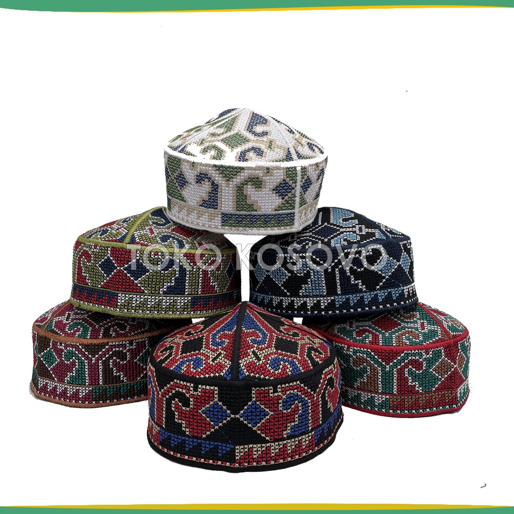 GROSIR (10 Pcs) Peci PAKISTAN Motif Ovais Cap Bordir Kopiah Haji Sholat Santri Pria Dewasa Anak Laki Kopyah Bulat Solat Pesantren Hitam Putih Kopeah Murah Ori Original Polos Model Songkok Malaysia Oman Assagofah Terompah Turki Mesir Madinah NU Paket Usaha