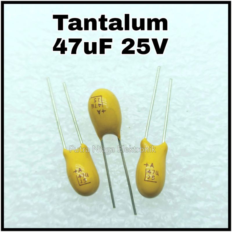 Tantalum 47uF 25V Kapasitor Polar 476 25Volt / 47 uF 25 Volt