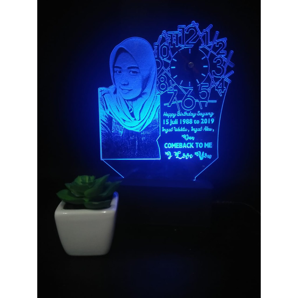 Lampu hias led frame foto acrylic akrilik kado unik lucu custom costum
