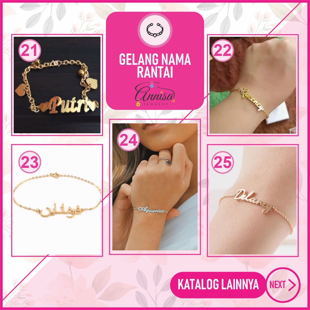 Gelang Nama Rantai Simple BEST SELLER