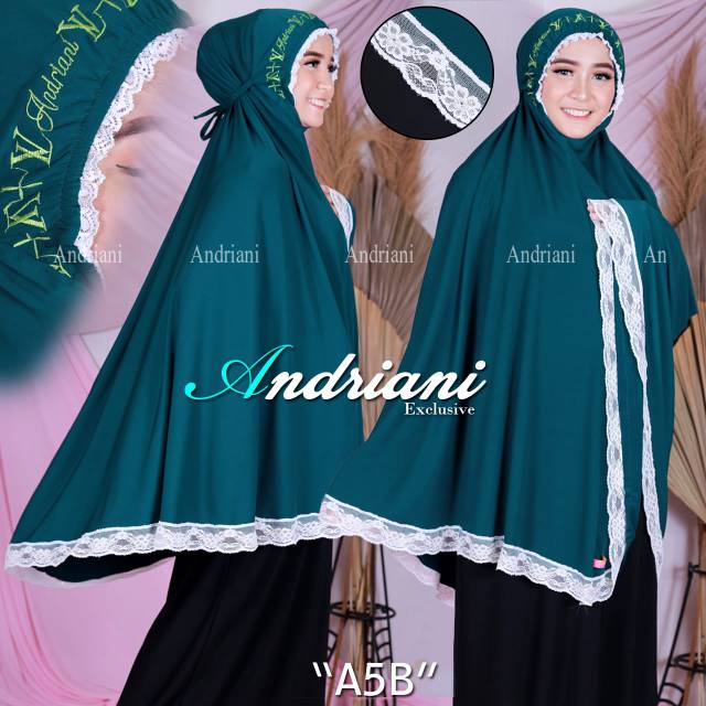 jilbab jumbo andriani hijab renda kerut kepala