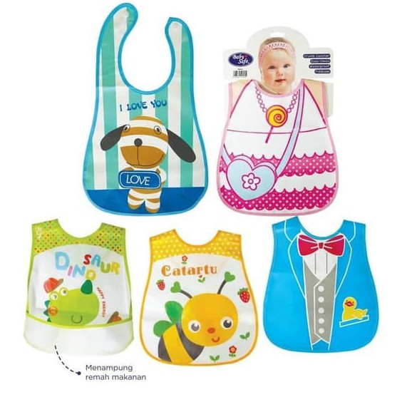 Baby Safe Bib Sleber / Celemek Makan Slabber / tatakan liur Long Bib BIB05