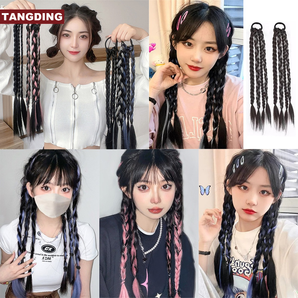 【COD Tangding】Rambut Palsu Ekor Kuda Warna-Warni Untuk Wanita