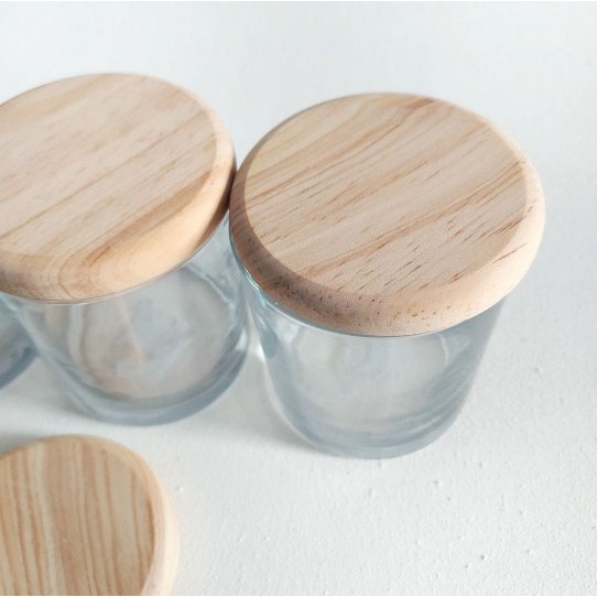 YR56V [MIN BELI 2] JAR GELAS LILIN, DLL (300ml) | BOTOL TOPLES KACA BELING TUTUP KAYU ~~~