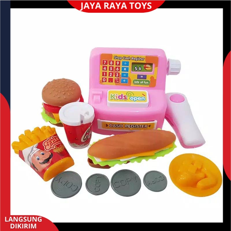 PROMO Mainan Anak Edukasi Mesin Kasir Mini Pembayaran Set lengkap dengan Makanan  LK 15 SNI Terbaru