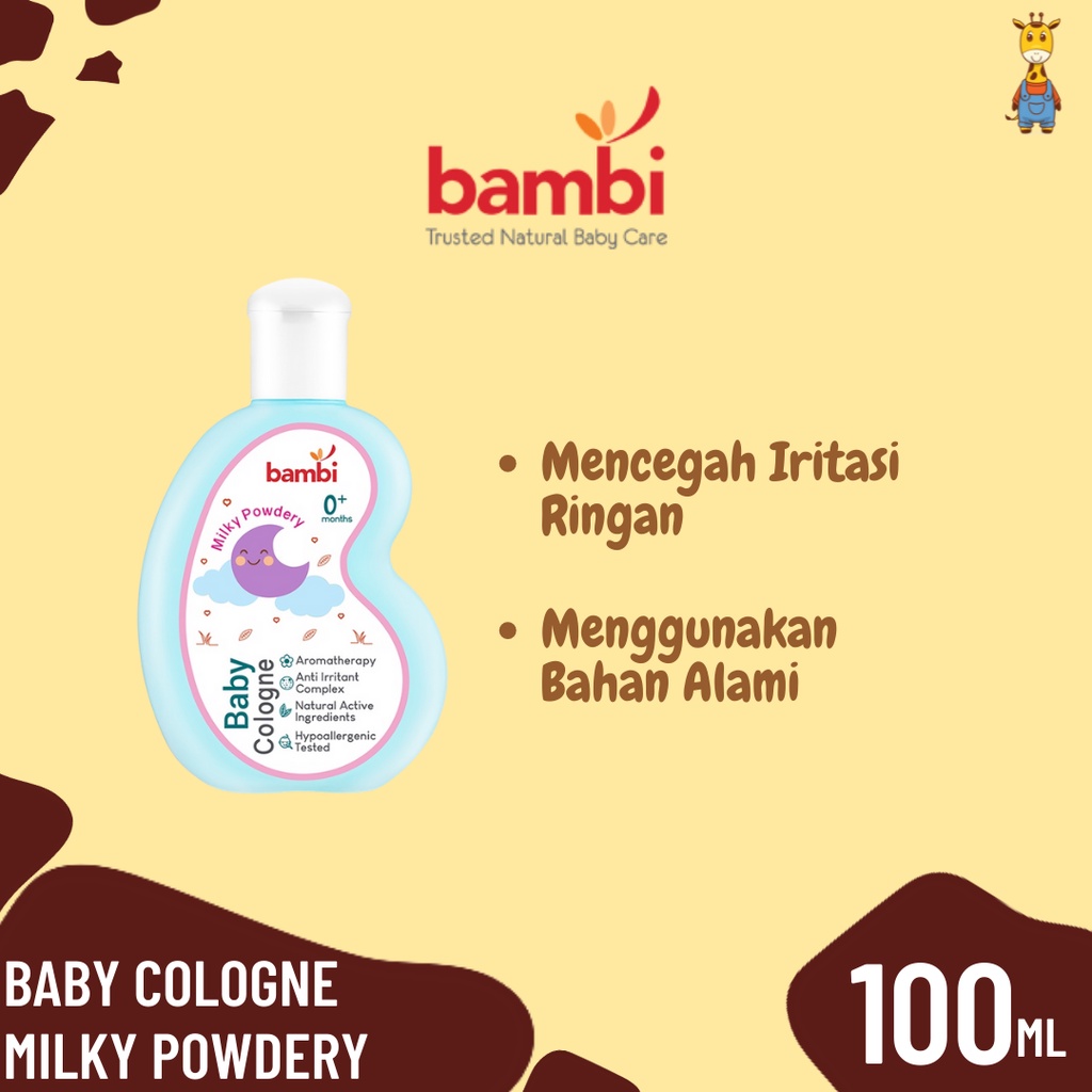 Bambi Baby Cologne Milky Powdery - Minyak Wangi