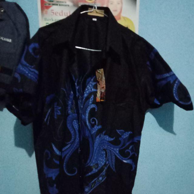 Bswart Batik Hrb026 Kenongo Hem Pendek Anjani Biru Pekalongan M L Xl Batik Pria Murah Modern Grosir