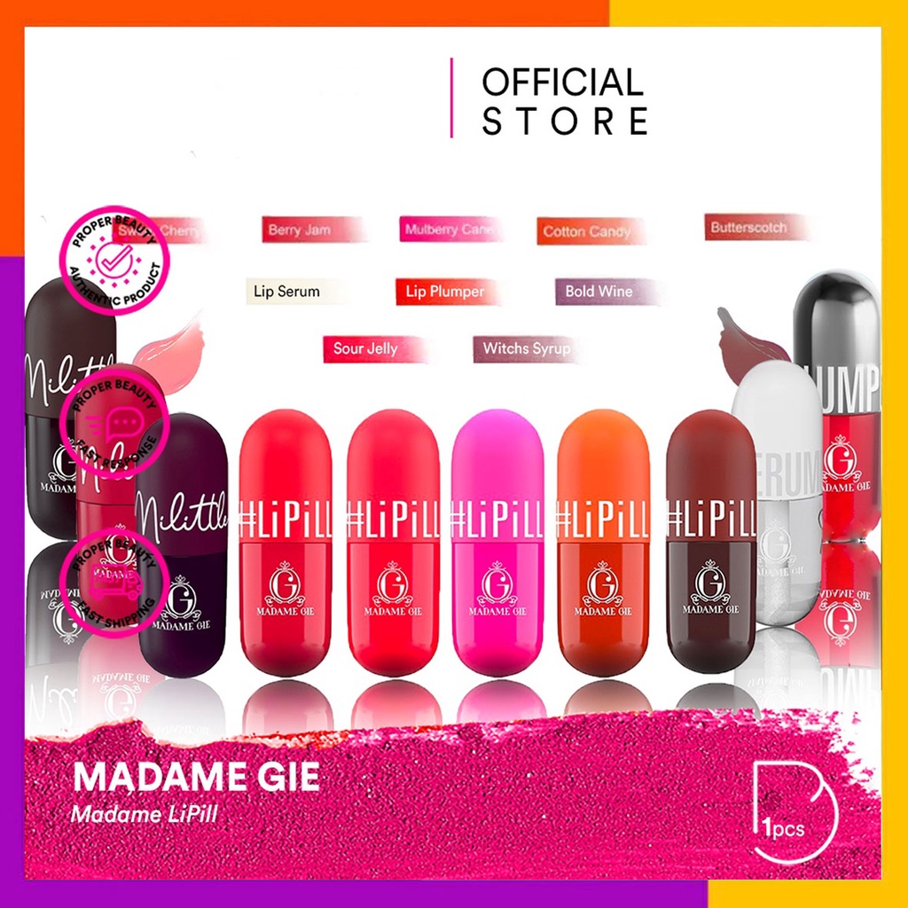 MADAME GIE LiPill Netto 5mL // Lip Gloss // Pelembab Bibir BPOM