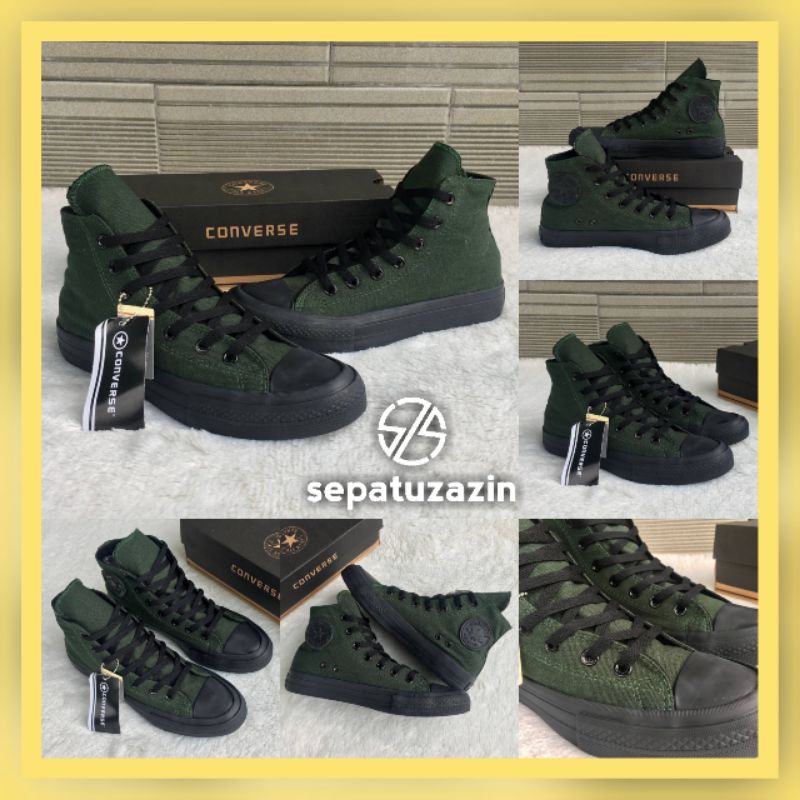 Sepatu Converse All Star 70s Chuck Taylor Wanita Pria Tinggi Hijau Army Sepatu Sneakers Converse Con