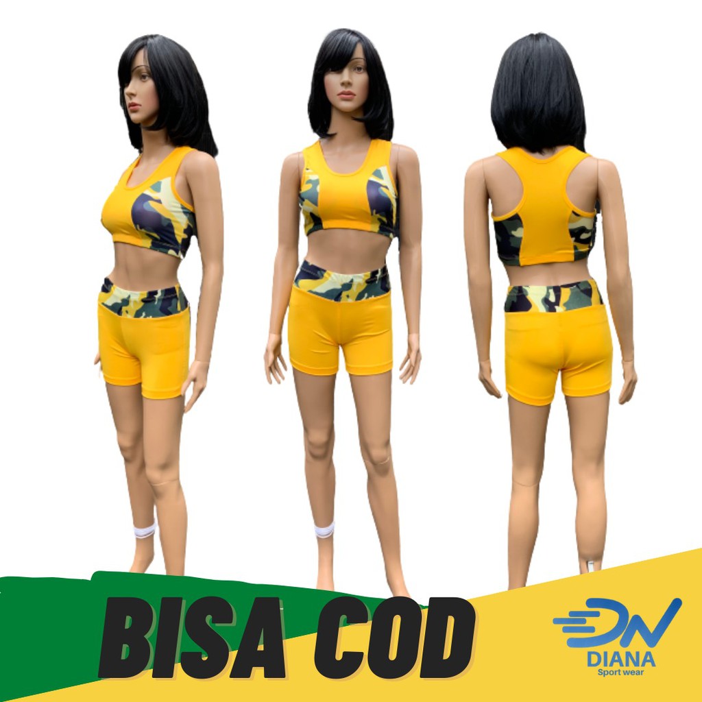 Stelan sport bra army | stelan senam jumbo | stelan hotpant army