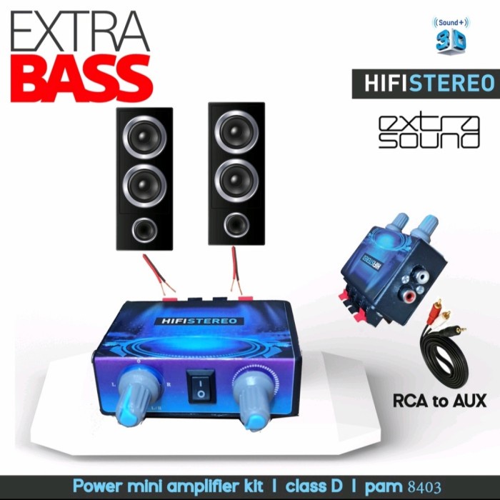 kit power amplifier stereo Hifi extra bass - amply saja