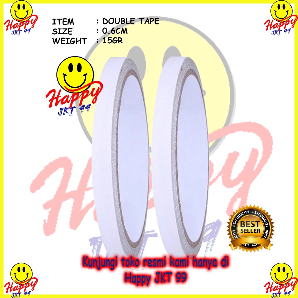 [ HAPPY JKT 99 ] ISOLASI DOUBLE TAPE SOLVENT 0.6CM X 12M