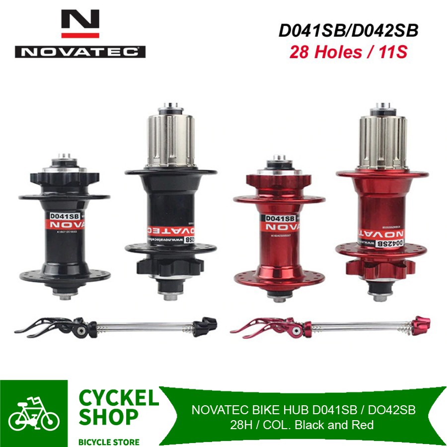 Hub FreeHub Novatec 28 Hole Six Bolt Sealed Bearing Jangkrik–2 Warna - Black