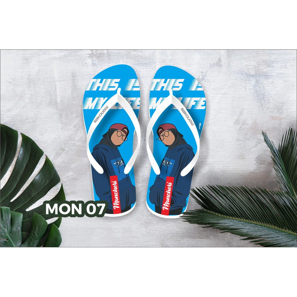 Sandal jepit Wanita MONCHERY Clothing(2) Promo NEW lucu