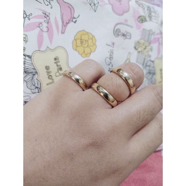 cincin Pernikahan / Tunangan Emas SWASA Polos ANTI LUNTUR PUTIH (KUNING SELAMANYA) Persis Emas asli