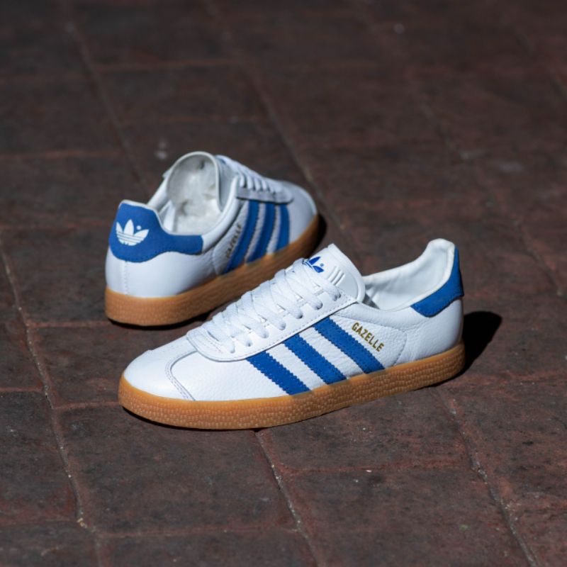 Adidas Gazelle White Blue Original Sneakers Pria