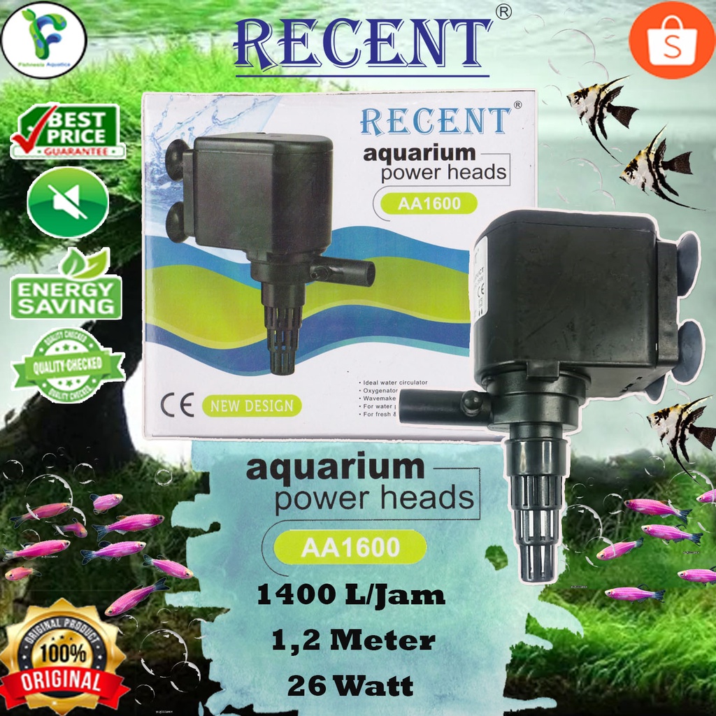 Recent AA1600 - Mesin Pompa Aquarium/Aquarium Power Heads 26W