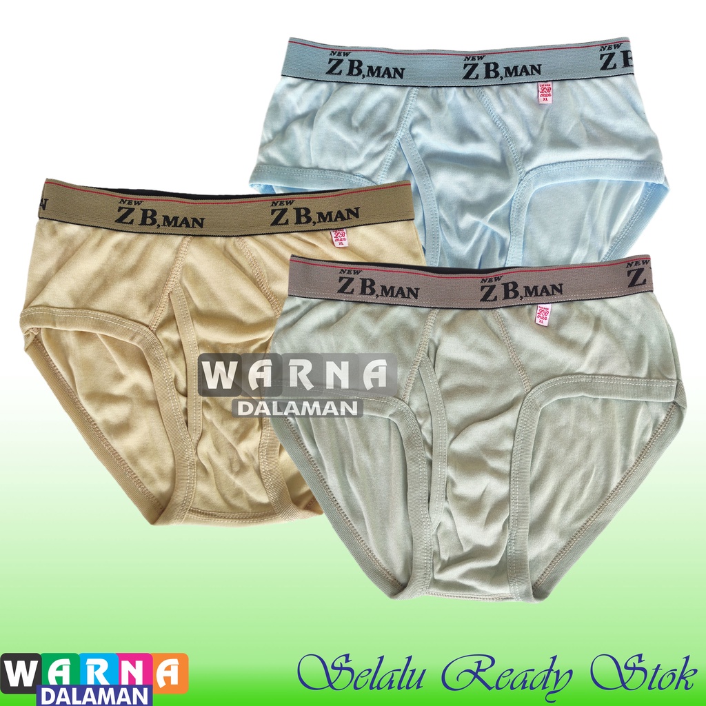 3 Pcs Celana Dalam Boxer Pria Bahan Katun Lembut WARNA DALAMAN