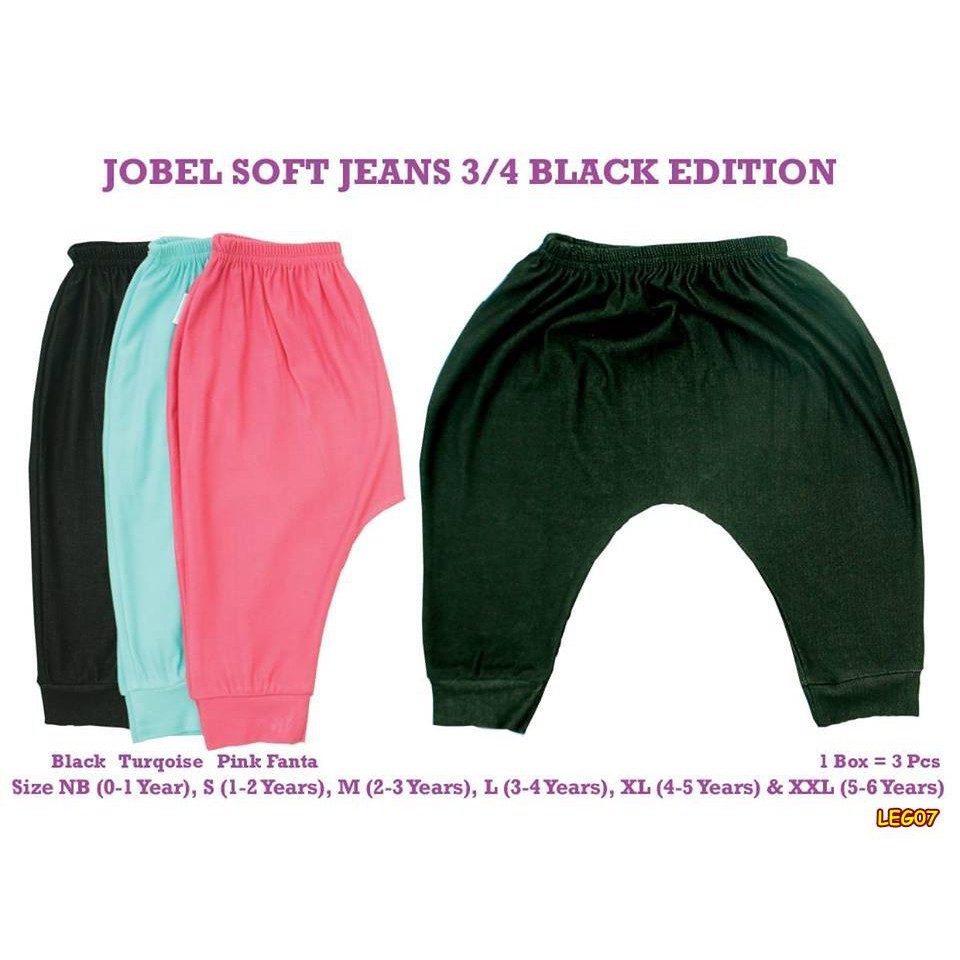 LEG07 KAZEL JOBEL 3/4 PANTS BLACK EDITION ISI 3 WARNA CELANA ANAK