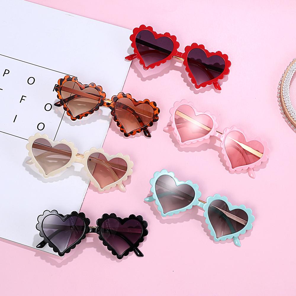 [POPULAR] Cute Heart-shaped Sun Glasses Party/Photography Glasses Toddler Sunglasses Kids Sunglasses for Girls Boys Outdoor Beach Eyewear for Children 1-8T UV 400 Protection