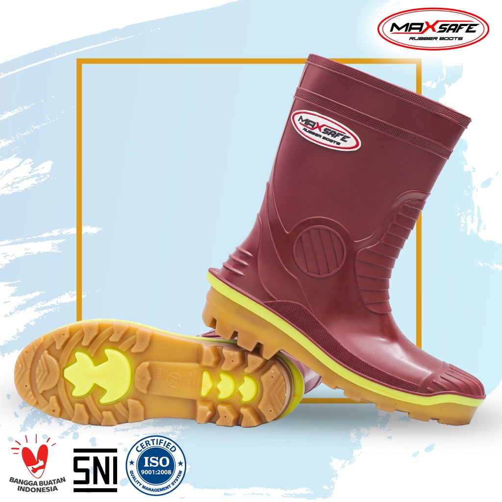 Sepatu Boot Pendek SNI Termurah Max Safe 1333 maroon Scotlight