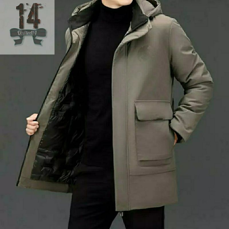 jaket long coat outdoor tebal waterproof musim dingin pria premiuim quality