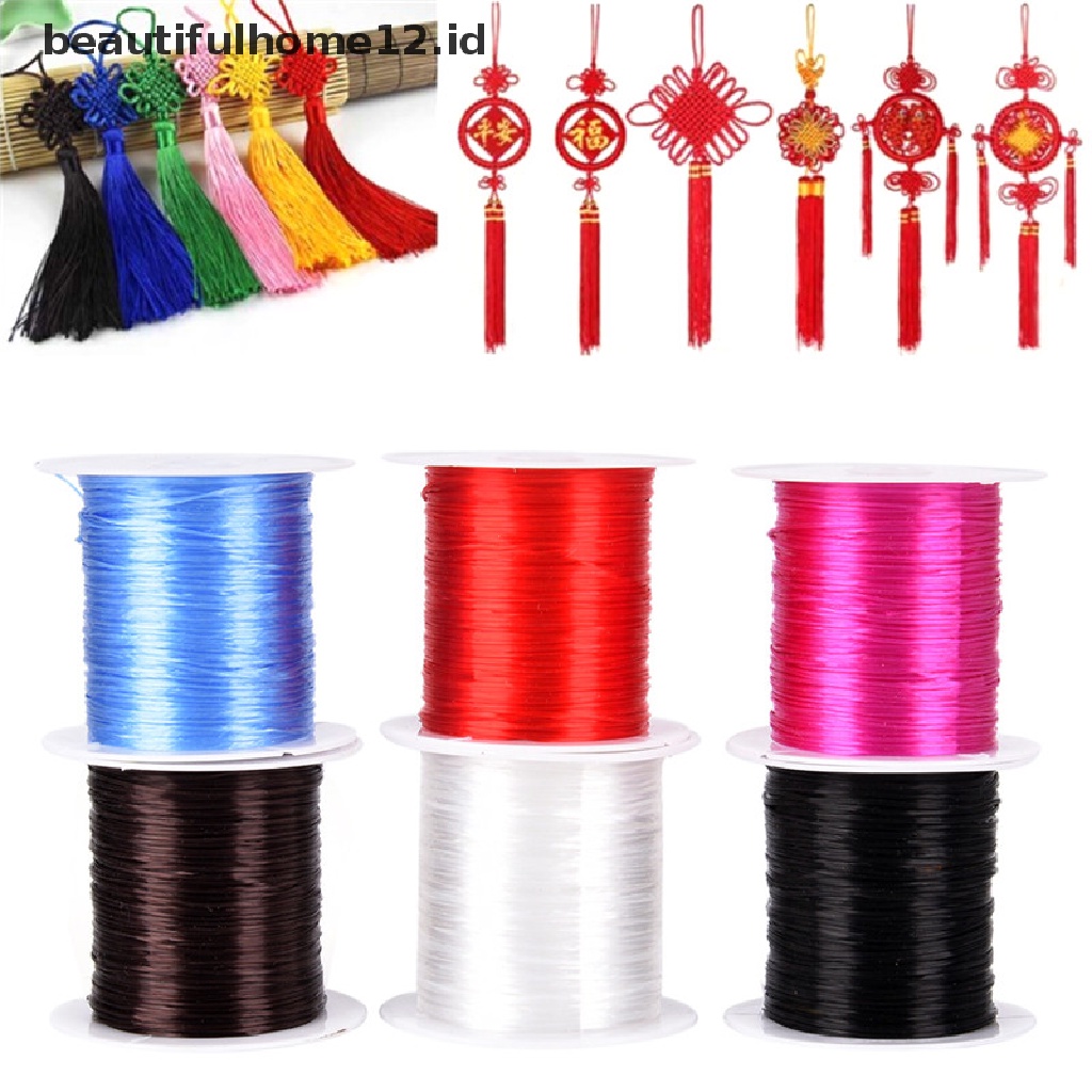 【beautifulhome12.id】 Strong Stretchy Elastic Beading Thread Cord Bracelet String For Jewelry DIY 1MM .