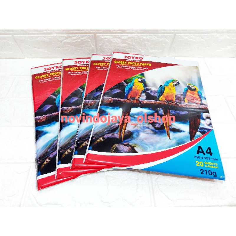 

Glossy Photo Paper - JOYKO A4 210 / Kertas Foto 20 Sheets