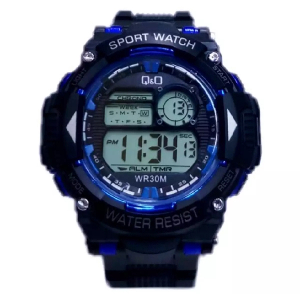 Jam Tangan Pria Kasual Sport Digital Rubber Q-17