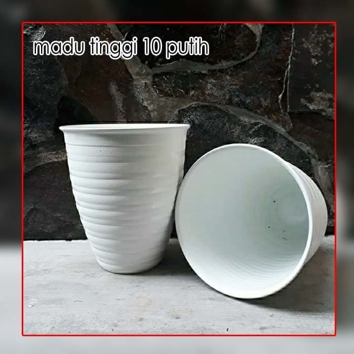 Pot Pirus Madu 10 Cm Putih Motif Pot Tawon Putih Tirus Grosir Pot Tinggi Putih Tanaman Lidah Mertua