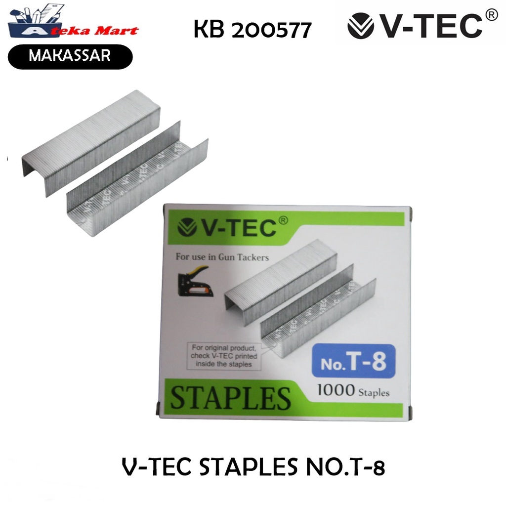 

[1BOX KCL] V-TEC STAPLES NO.T-8 ISI GUNTACKER