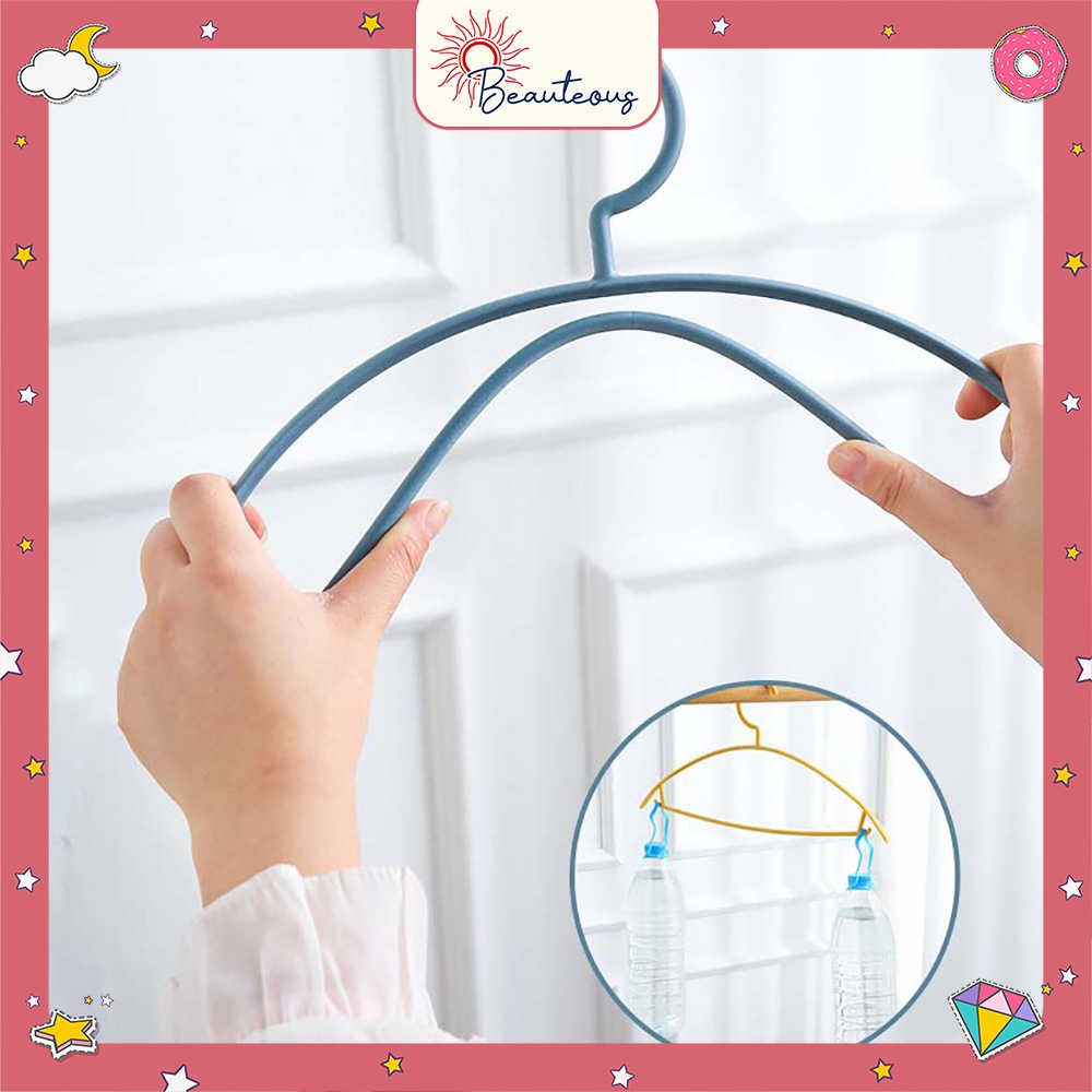 Hanger Baju Gantungan Pakaian Kapstok Plastik Laundry Warna Warni Anti Slip