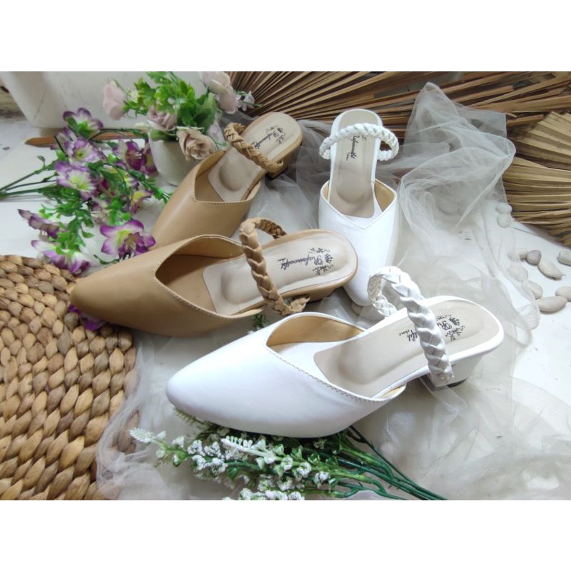 rafaizoutfit sepatu wanita cantik Wilona tinggi 5cm tahu block