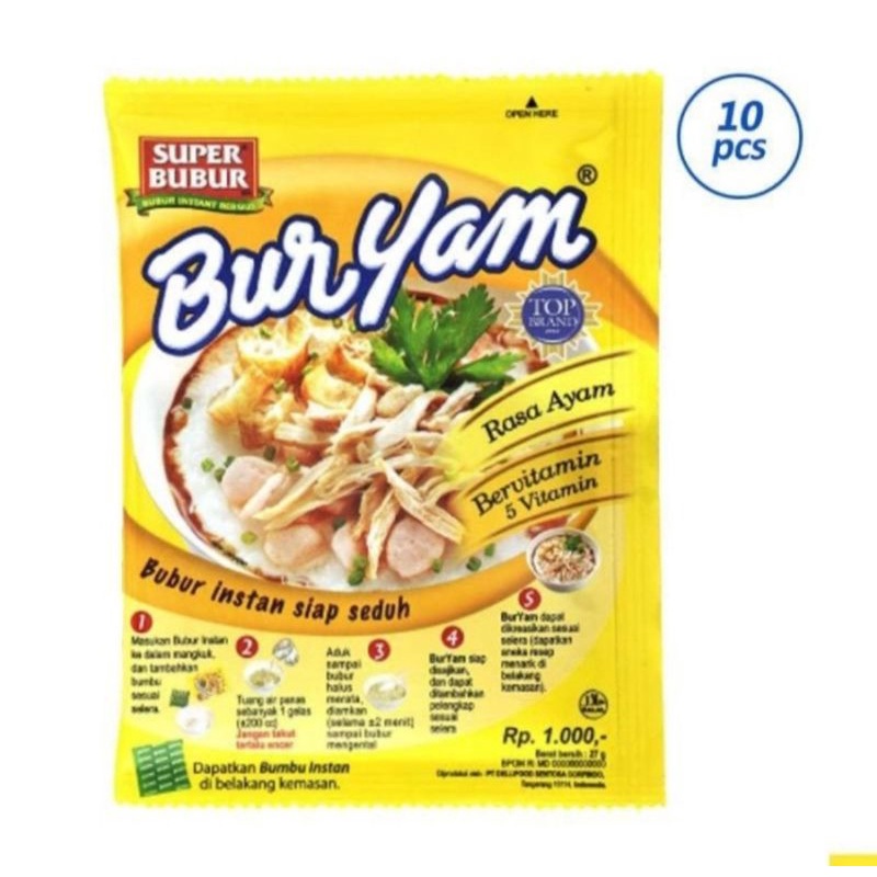 

super bubur buryam 1 renceng isi 10 bks