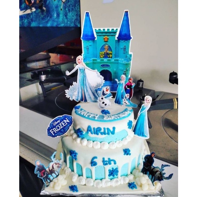 kue ultah / ulang tahun frozen 2 tingkat