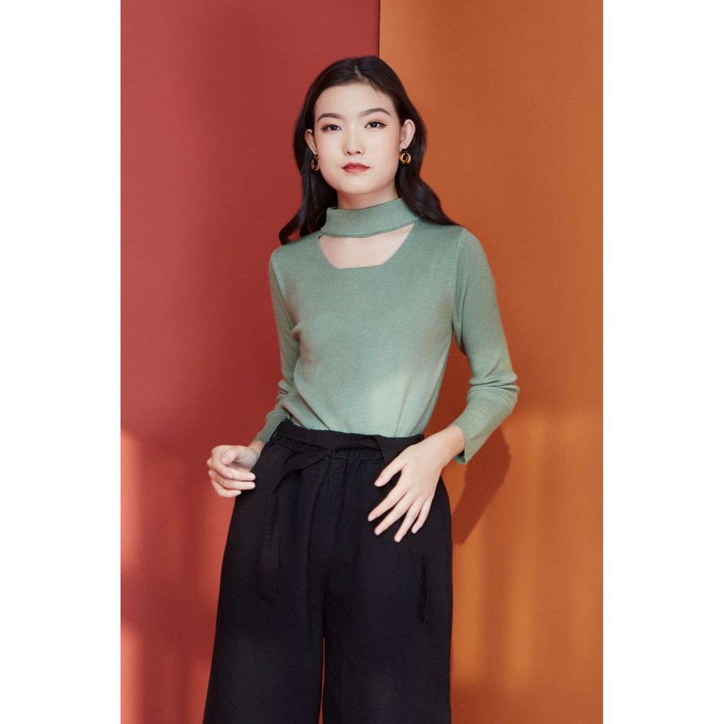 Peach Poppy Lenna Top - Atasan Wanita Knit Lengan Panjang