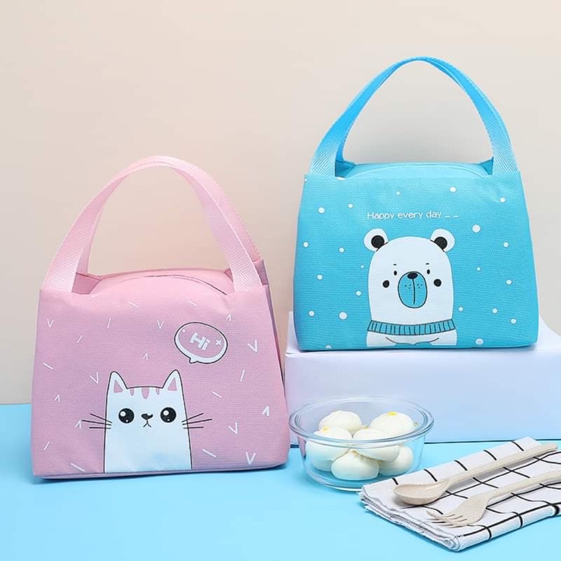 IMURA | Tas Bekal Tahan Panas Dingin Karakter Lucu Anak Cooler Lunch Bag