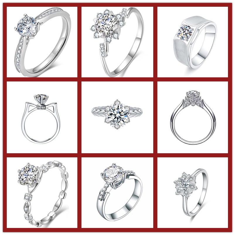 925 Silver New Couple Ring Moissanite