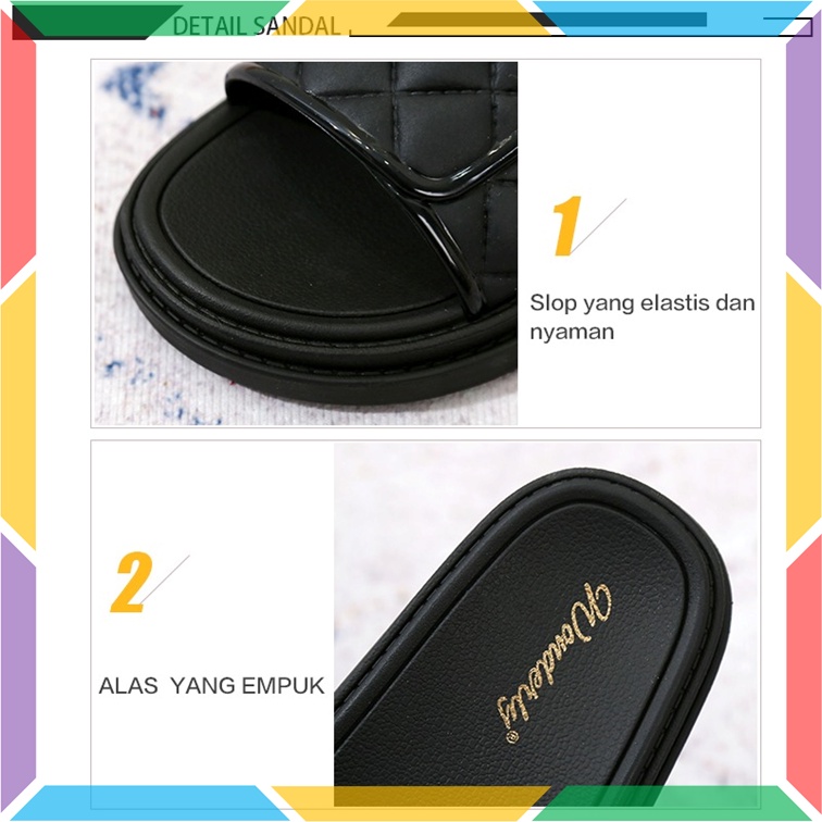 1997-4 Sandal Selop Wanita Wonderly Sendal Slop Rumah Hotel Kamar Mandi Karet Tebal Empuk Tawana
