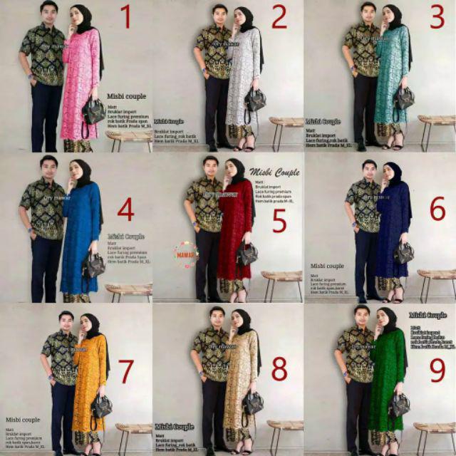 Nayaka Batik-couple Sarah Tille Slendang Payet Mutiara Lengan Panjang Termurah | Anjella Hauw Couple