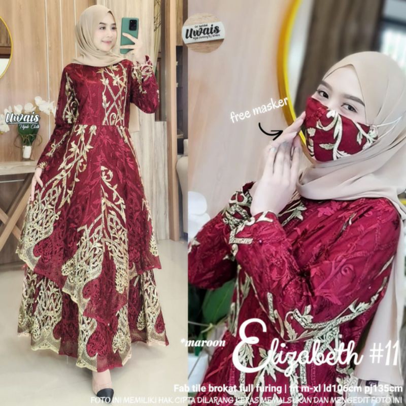 ELIZABETH #11 BY UWAIS HIJAB CLOTH [FASHION MUSLIM] BAJU PESTA//BAJU KONDANGAN//GAMIS MUSLIM