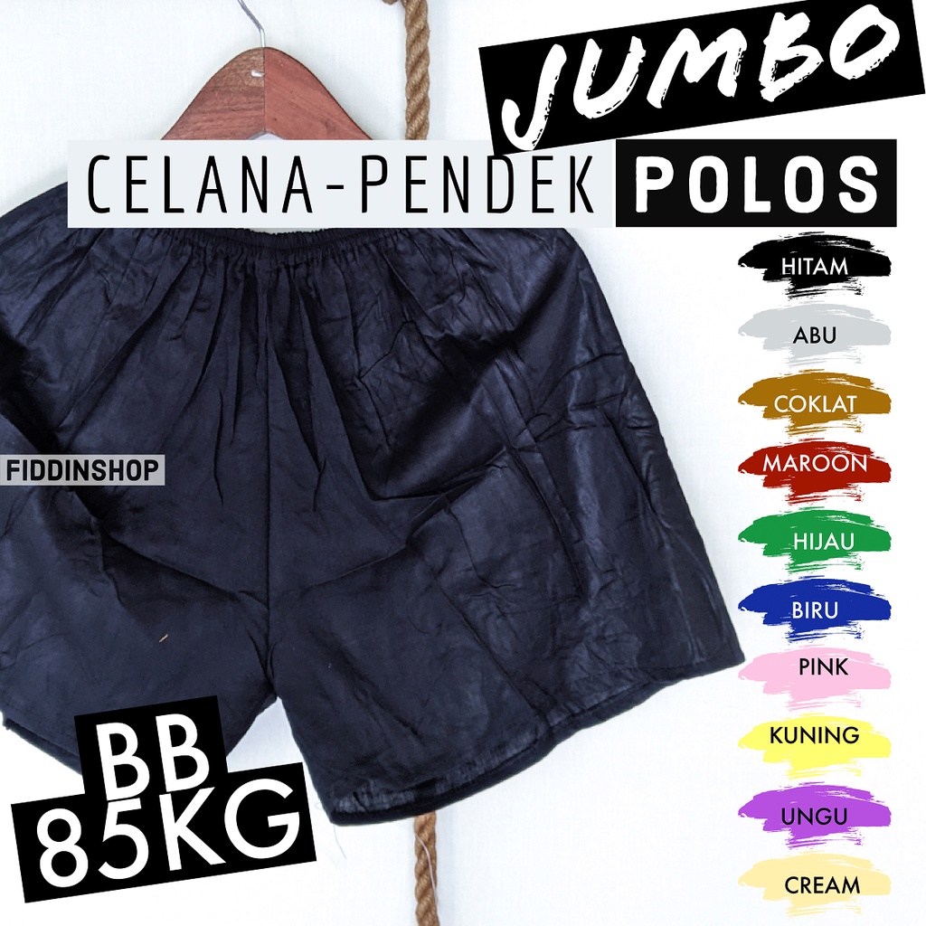 Celana Pendek Polos Jumbo Big Size XXL Wanita Dewasa BB 85 KG LP 120 Rayon Bali Daily Hot Pants Short Pant Hotpants Home Wear Santai Tidur Pantai Part 1 2 Motif Plain