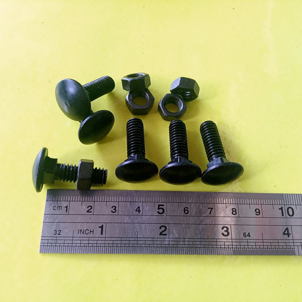 BAUT MUR CB 5/16 x 1" INCHI / BAUT M8 PANJANG 2.5CM / BAUT 13 KUNCI 13 HITAM BAUT PAYUNG BUMPER CARR